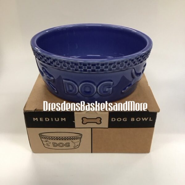 Longaberger Cornflower Mulligan Medium Dog Bowl NIB