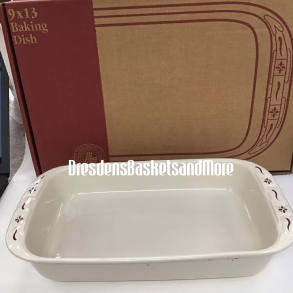 9x13 Longaberger Woven Traditions Red Baking Dish NIB