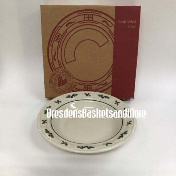 Longaberger Traditional Holly Soup/Salad Bowl NIB*