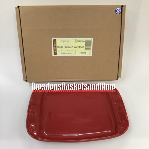 Longaberger Tomato Woven Traditions Snack Plate NIB