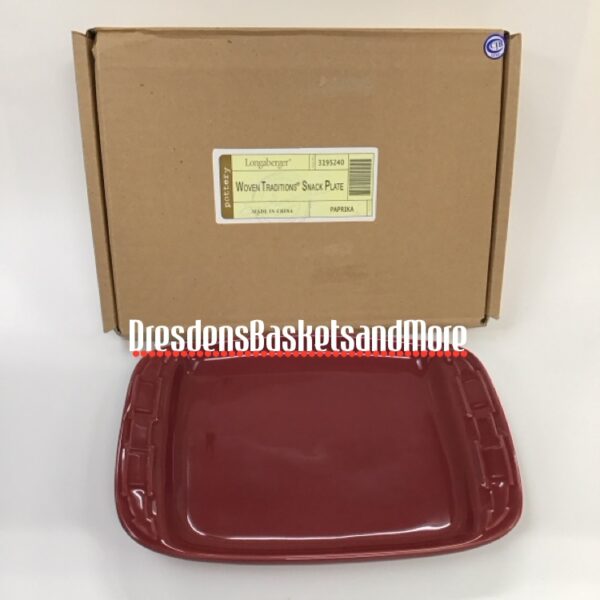 Longaberger Paprika Woven Traditions Snack Plate NIB