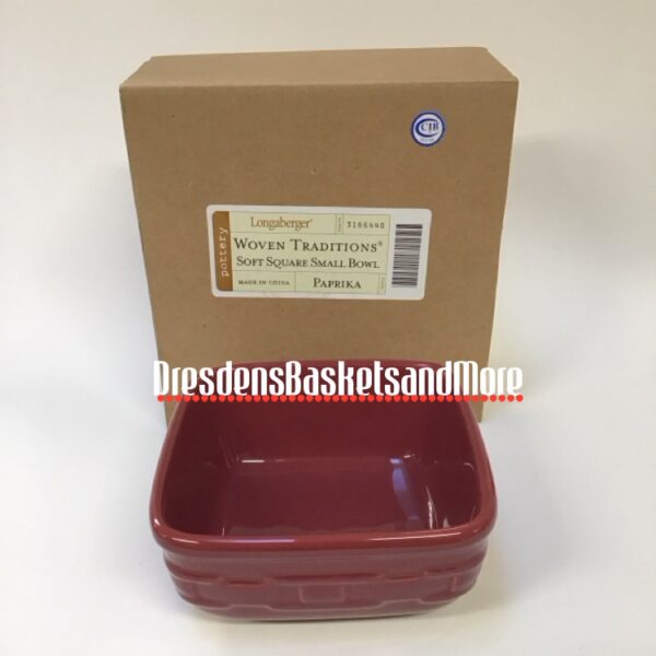 Longaberger Soft Square Paprika Small Bowl NIB