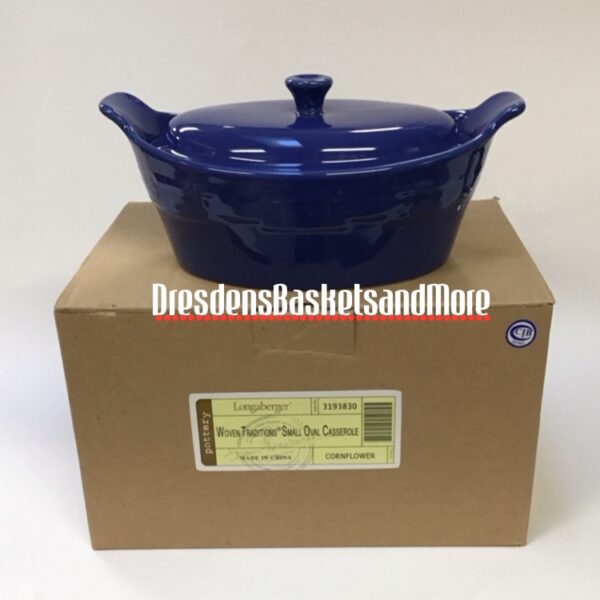 Longaberger Cornflower Small Oval Casserole NIB