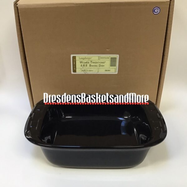 Ebony Longaberger 8x8 Baking Dish NIB