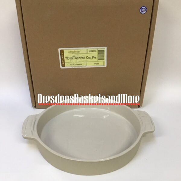Longaberger Ivory Cake Pan NIB