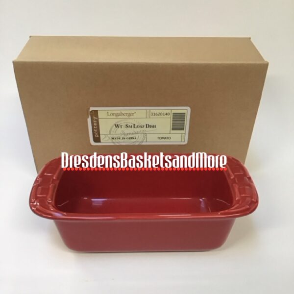 Longaberger Tomato Small Loaf Dish NIB