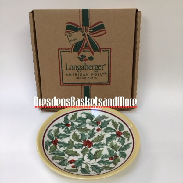 Longaberger American Holly Luncheon Plate NIB