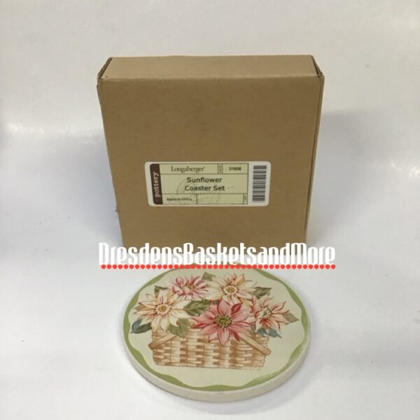 Longaberger Sunflower Coasters Set of 4 NIB