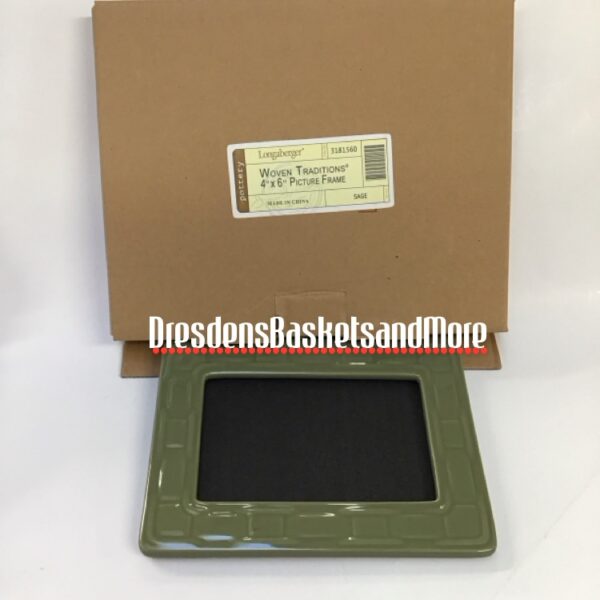 Longaberger Sage 4"X6" Picture Frame NIB