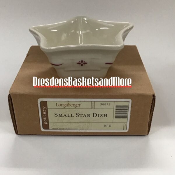 Traditional Red Longaberger Small Star Dish NIB