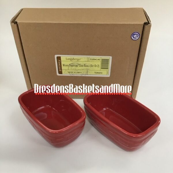 Longaberger Tomato Dash Bowls Set of 2 NIB