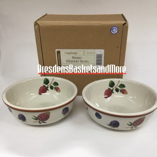 Longaberger Set of 2 Berry Dessert Bowls NIB