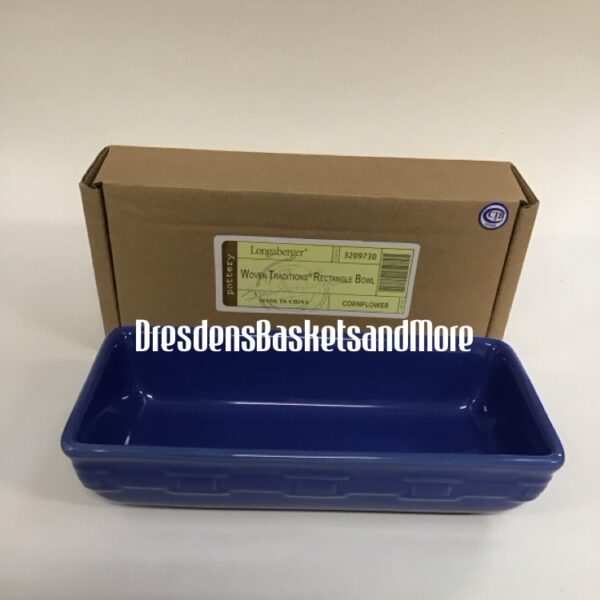 Longaberger Cornflower Rectangle Bowl NIB