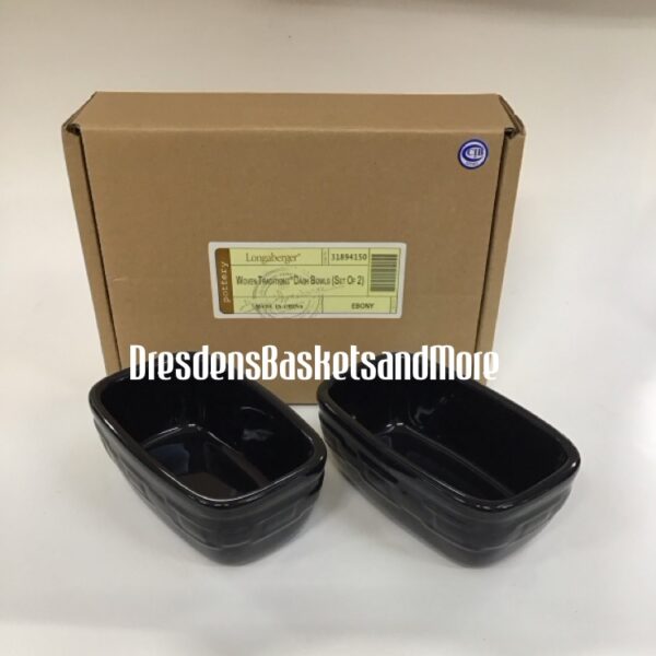 Longaberger Ebony Dash Bowls Set of 2 NIB