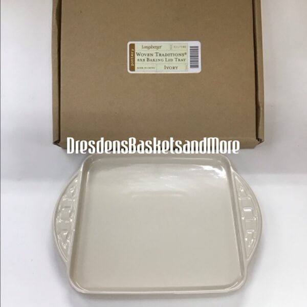 Longaberger Ivory 8X8 Baking Lid Tray NIB