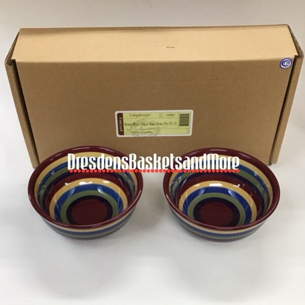 Longaberger Multi Color Small Bowls Set of 2 NIB