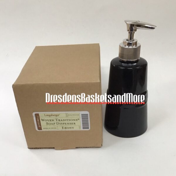 Longaberger Woven Traditions Ebony Soap Dispenser NIB