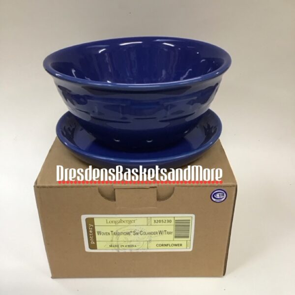 Woven Traditions Longaberger Cornflower Small Colander w/ Tray NIB