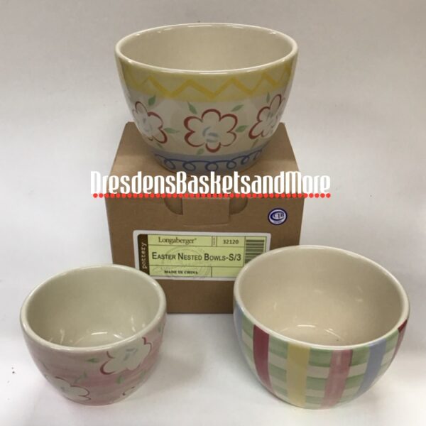 Longaberger Easter Nested Bowls Set of 3 NIB