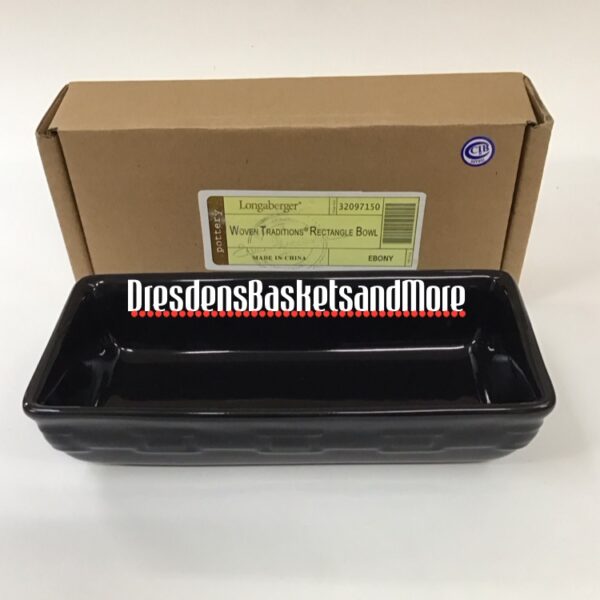 Longaberger Ebony Rectangle Bowl NIB