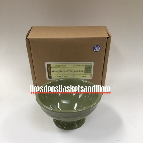 Longaberger Sage Ice Cream Bowl NIB