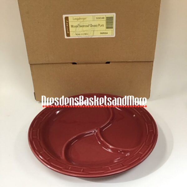 Longaberger Paprika Divided Plate NIB