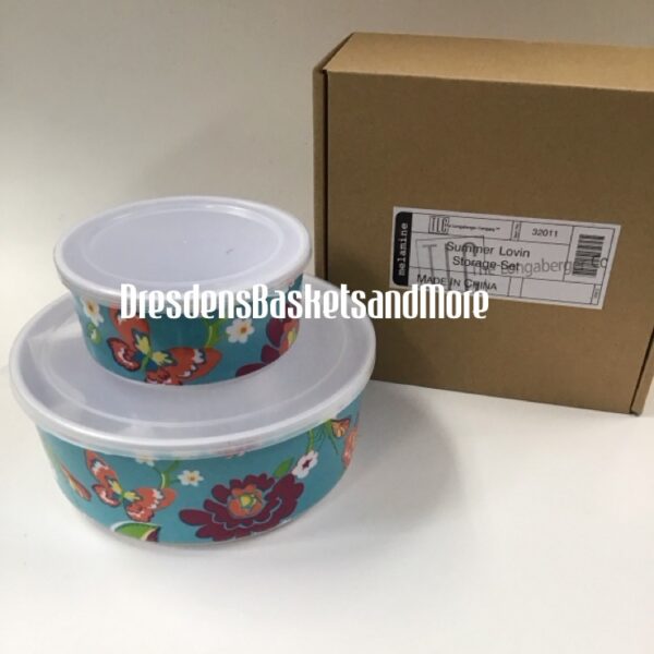 Longaberger Summer Lovin' Lidded Storage Set NIB
