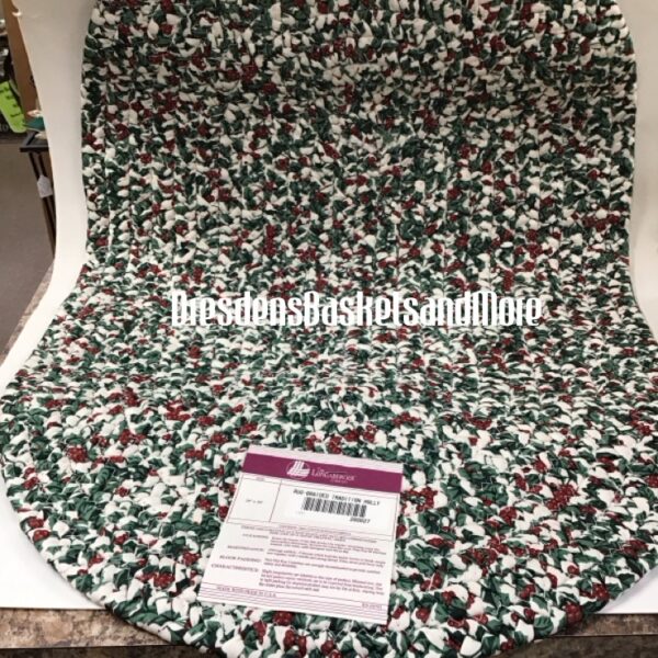 Braided Longaberger Traditional Holly Rug 20" x 30"