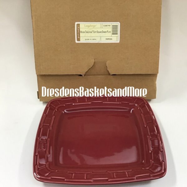 Longaberger Paprika Soft Square Dinner Plate NIB