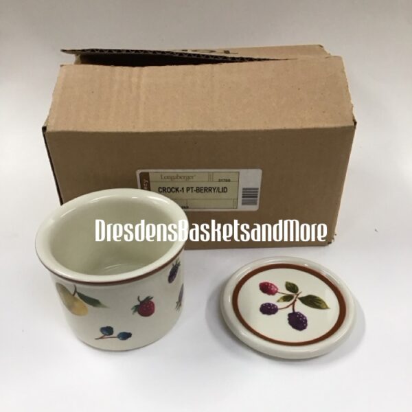 Longaberger Berry 1 Pint Crock w/ Lid NIB