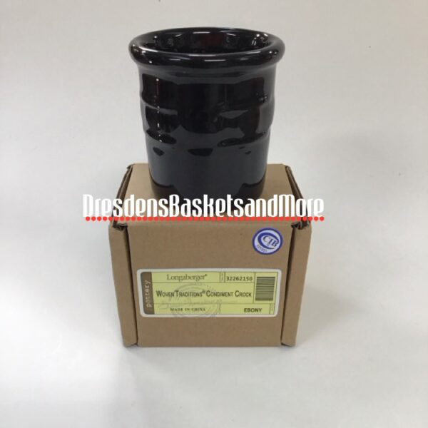 Longaberger Ebony Condiment Crock NIB