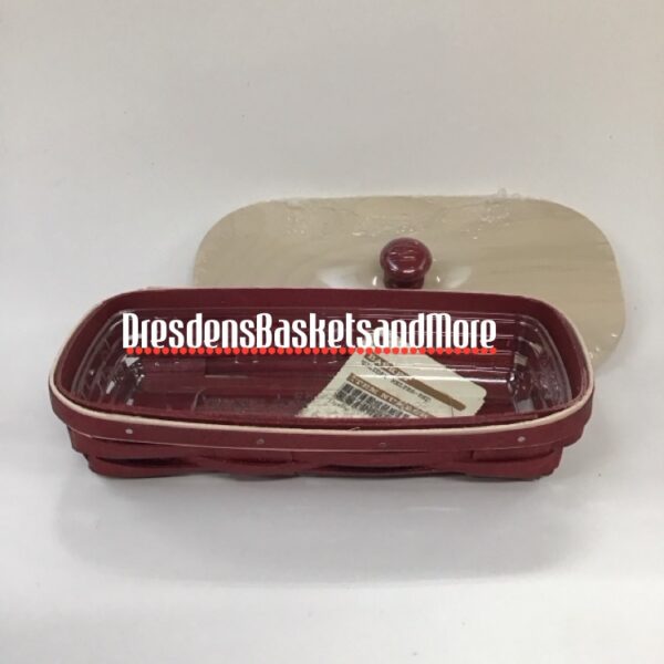 Longaberger 2015 Holiday Helper Red Basket w/ Protector & Woodcrafts Lid