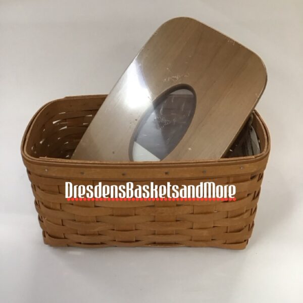 Longaberger 2015 Family Tissue Warm Brown Basket w/ Protector & Lid