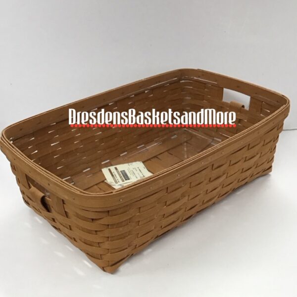 Longaberger 2015 Medium Stow Away Warm Brown Basket w/ Protector