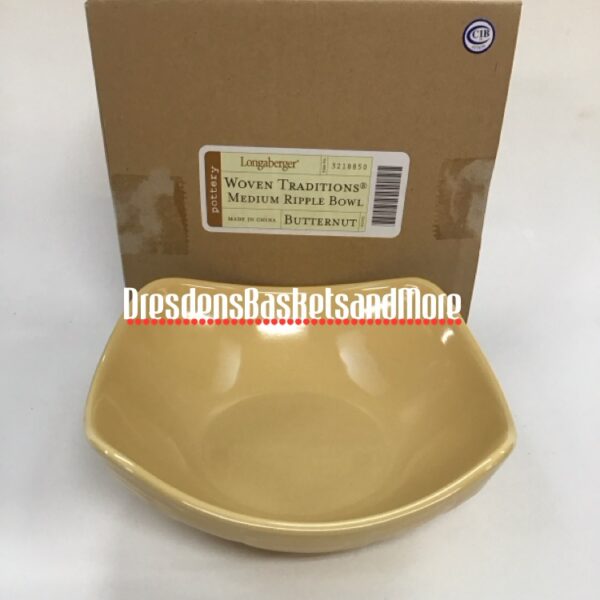 Woven Traditions Longaberger Butternut Medium Ripple Bowl NIB
