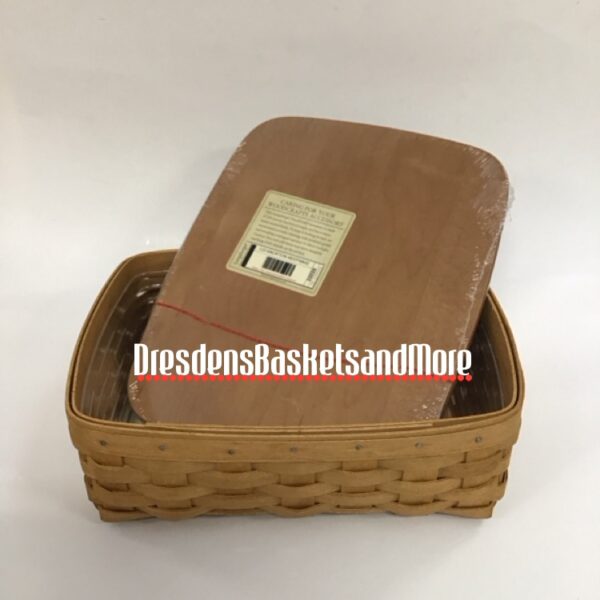 Longaberger 2003 Warm Brown Vacation Keepsake Basket w/ Protector & Woodcrafts Lid