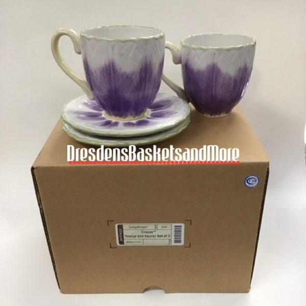 Longaberger Crocus Teacup & Saucer Set NIB
