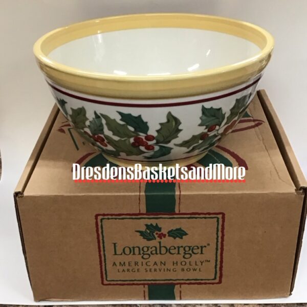 Longaberger American Holly Large Serving Bowl NIB