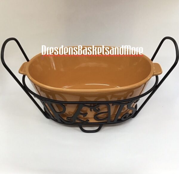 Longaberger Wrought Iron Treats Holder w/ Bowl NIB