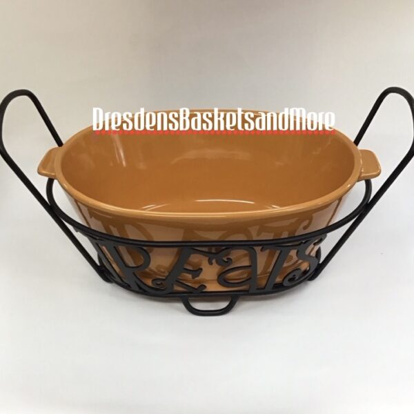 Longaberger Wrought Iron Treats Holder w/ Bowl NIB