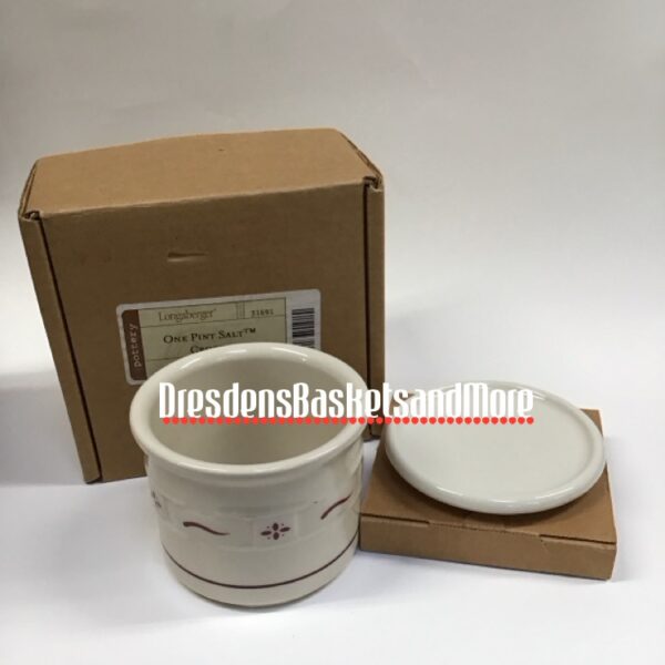 Traditional Red Longaberger 1 Pint Crock W/ Lid NIB*