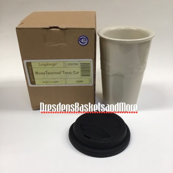 Longaberger Ivory Travel Cup NIB