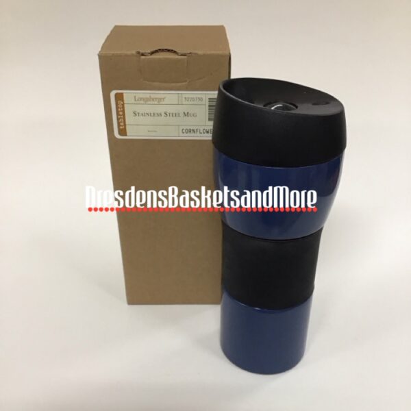 Longaberger Cornflower Stainless Steel Mug NIB