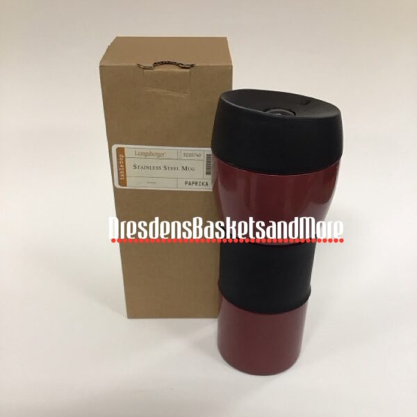 Longaberger Paprika Stainless Steel Mug NIB