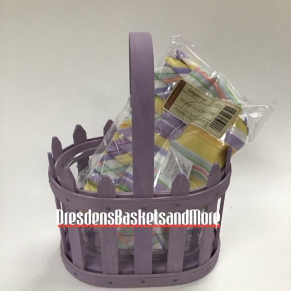 Longaberger 2007 Easter Small Oval Picket Soft Purple Basket w/ Liner & Protector