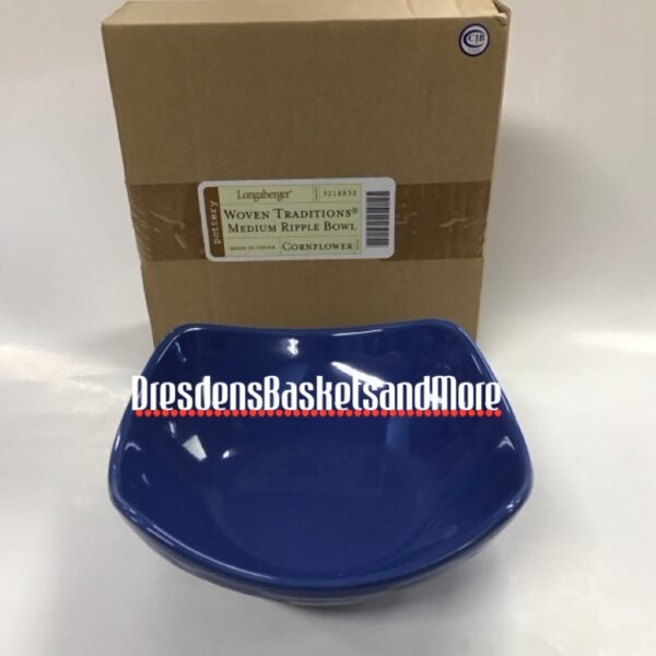 Woven Traditions Longaberger Cornflower Medium Ripple Bowl NIB