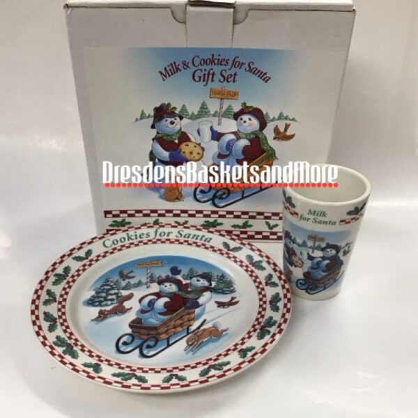 Longaberger Cookies for Santa Plate & Tumbler NIB