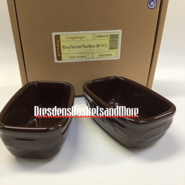 Longaberger Chocolate Dash Bowls Set of 2 NIB