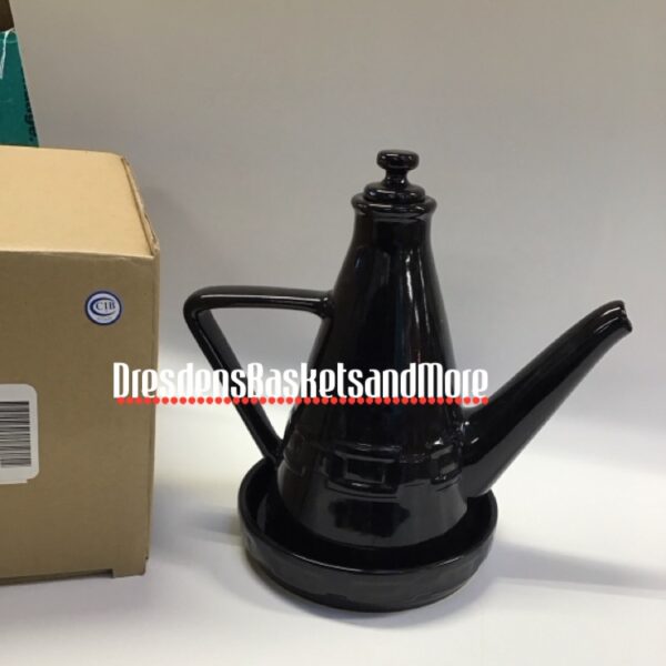 Longaberger Ebony Oil Bottle & Plate NIB
