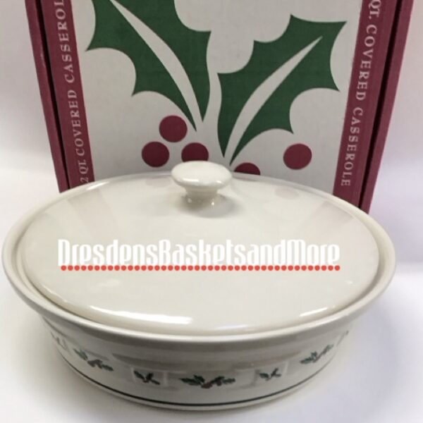 Longaberger Traditional Holly 2 QT Casserole NIB